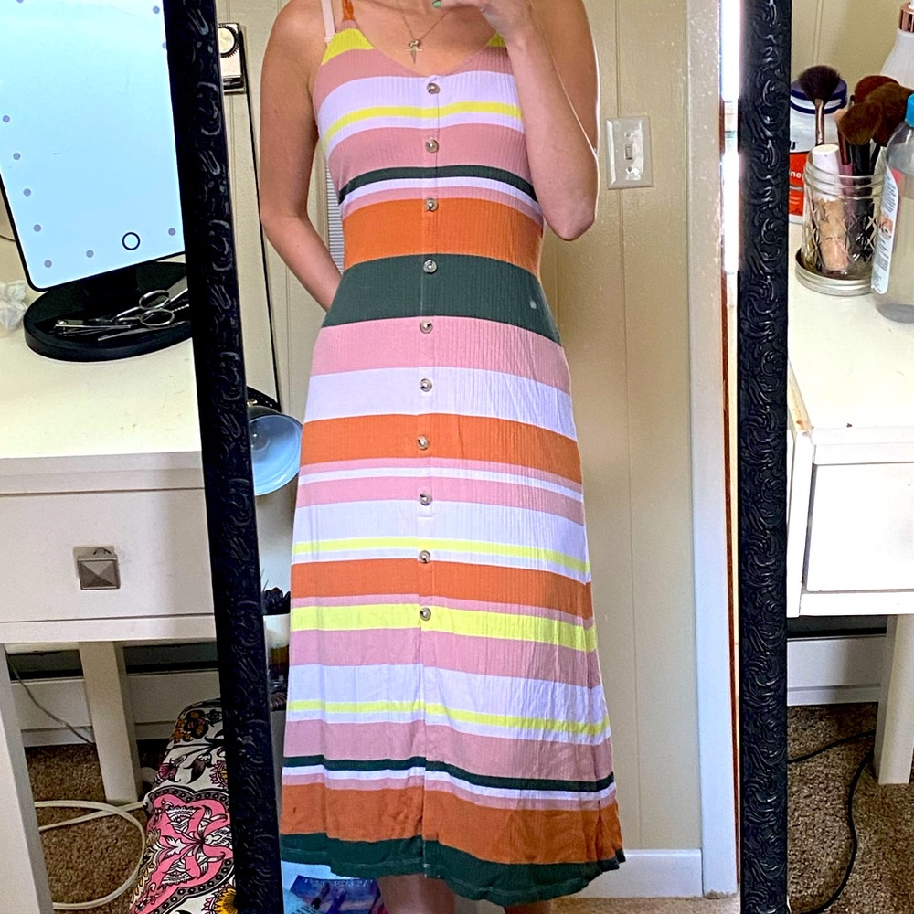 Ann Taylor LOFT midi slip dress multicolor